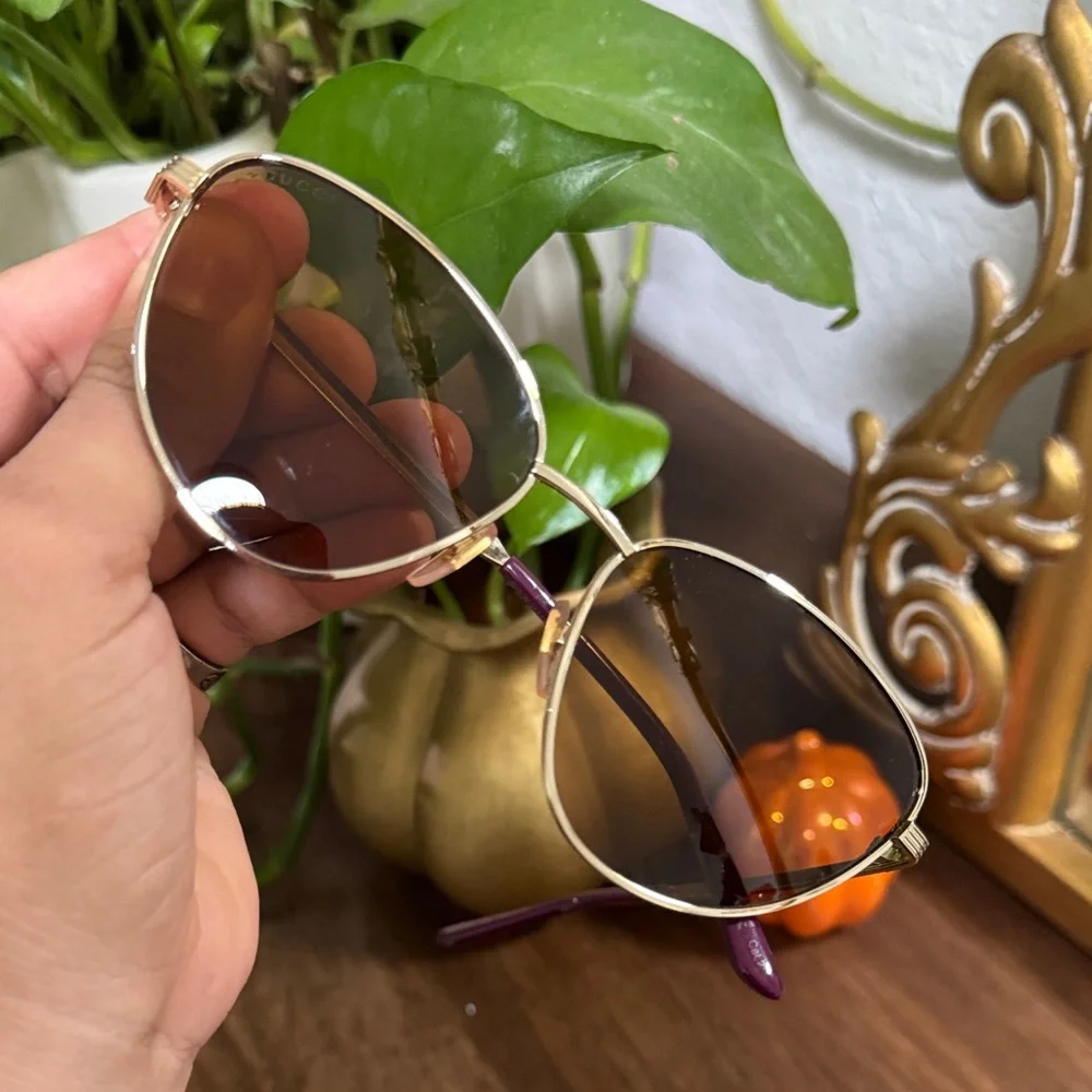 Gucci Gold Cat-Eye Sunglasses